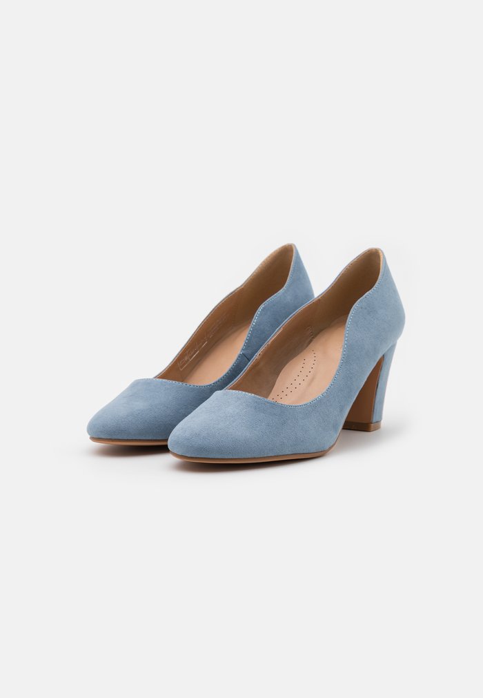 Talons Anna Field Block heel Slip on Bleu Clair Femme | PXM-5376713